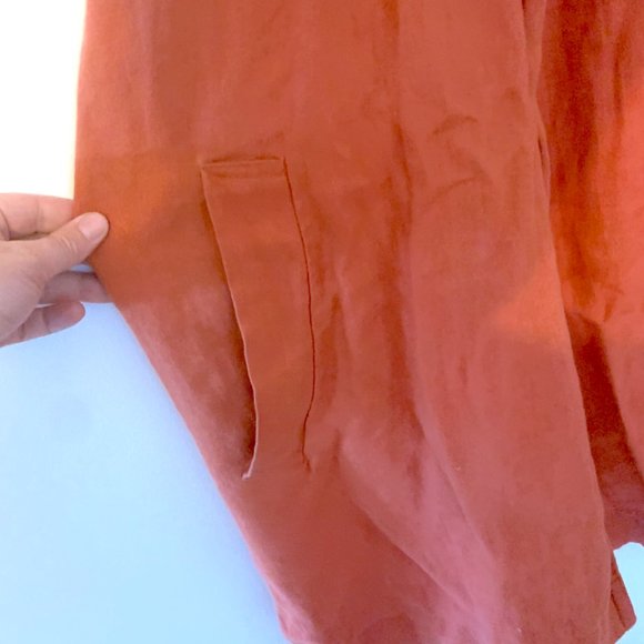 Linen  Duster - Eileen Fisher - Rust Orange - Picture 5 of 7